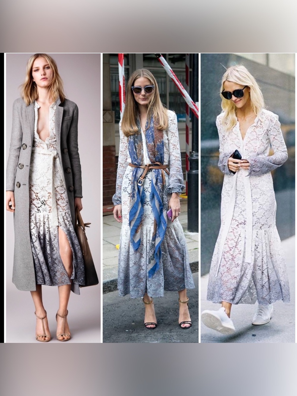 Vintage Burberry Prorsum SS15 Lace Ombré Dress As Seen On Olivia Palermo